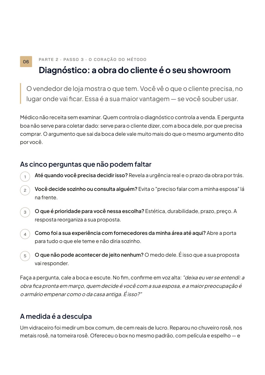 Capítulo 6: a obra do cliente é o seu showroom