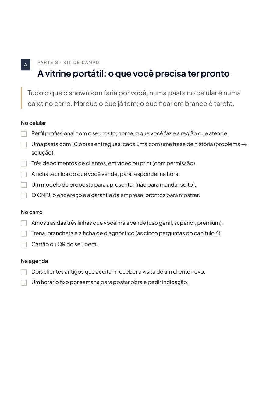 Kit de campo: a vitrine portátil